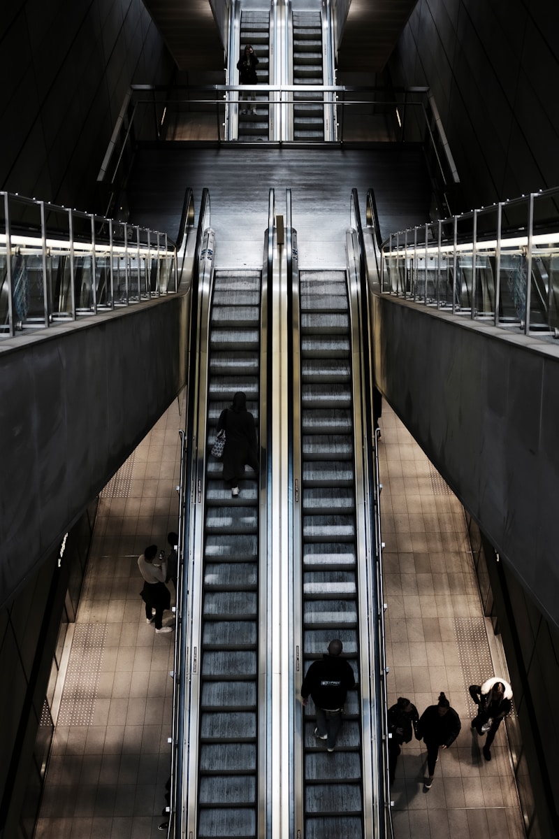 people walking inside building